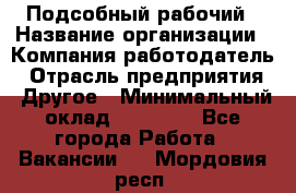Подсобный рабочий › Название организации ­ Компания-работодатель › Отрасль предприятия ­ Другое › Минимальный оклад ­ 15 000 - Все города Работа » Вакансии   . Мордовия респ.